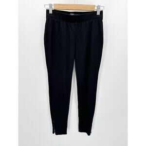 Talbots Pants Women PETITE Black Ankle Zip Skinny Leg Rayon Blend Stretch